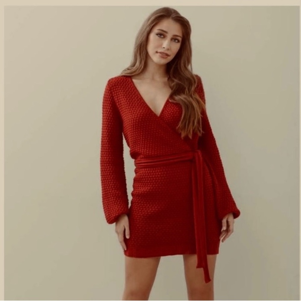 LE RUMI MINI SWEATER DRESS SOUTH MOON UNDER KNIT TEXTURED SIZE MEDIUM